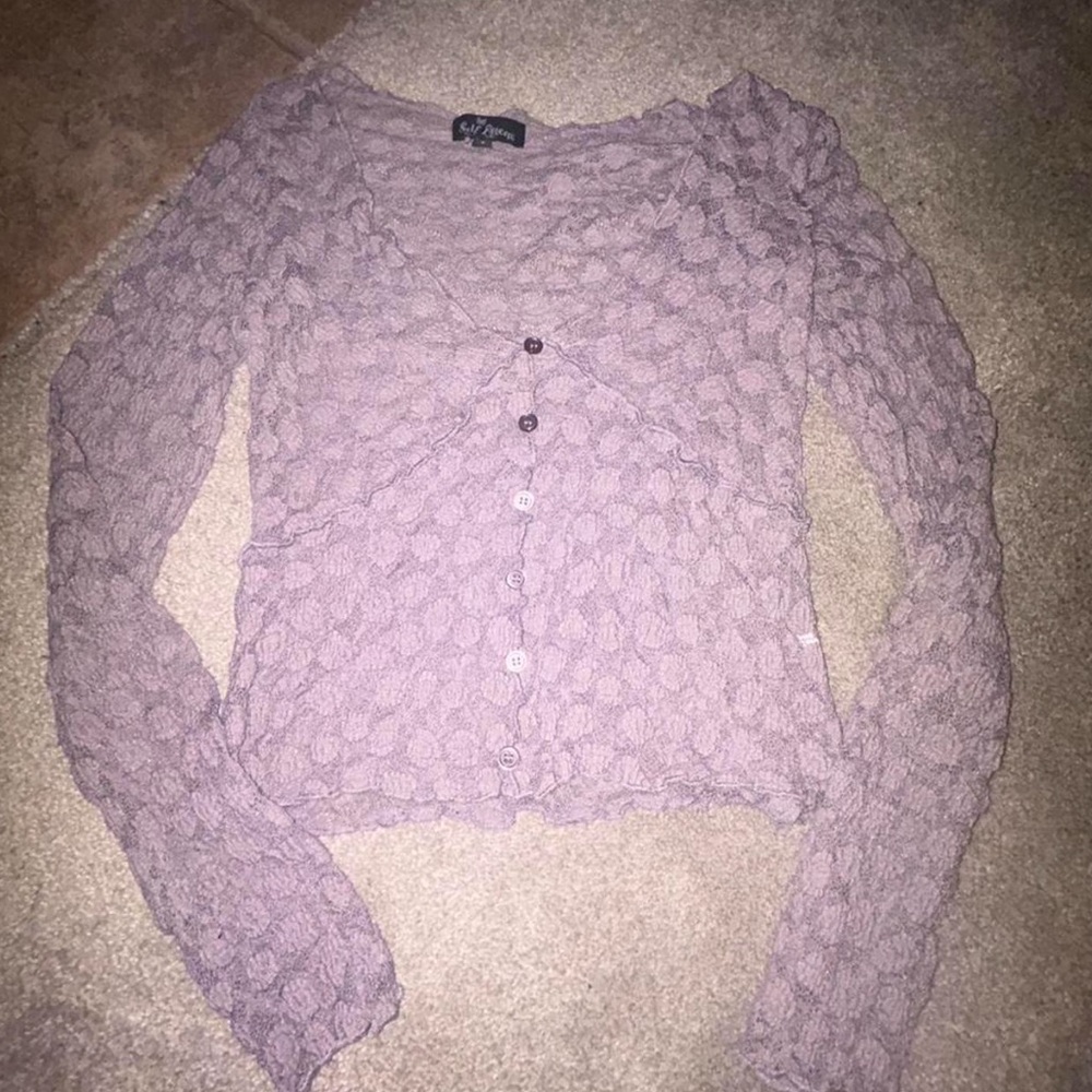 Self Esteem Women's Button-Up Lace Top - Lavender